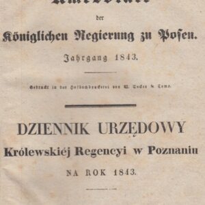 Official Gazette of the Royal Regency of Poznań for the year 1843