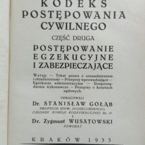 Stanisław Gołąb, Code of Civil Procedure. Part II