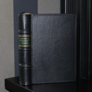 Gustawicz Br., Wyrobek Emil, Księga wynalazków, przygód i podróży: najnowsze odkrycia i wynalazki z dziedziny przemysłu, techniki, przyrody, fizyki, chemii, astronomii i meteorologii, tudzież opisy podróży, przygód myśliwskich, krajów i ludów [1912]. Oprawa skórzana.