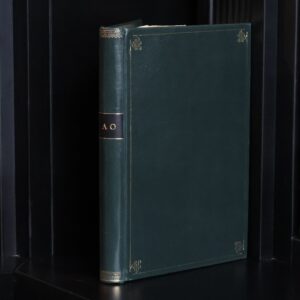 LEATHER NOTEBOOK. Green natural leather, binding made by hand in the bindery of the Polish Antiquarian. 