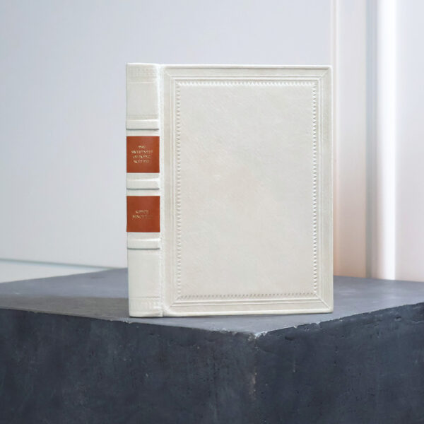 Sophie Minchilli, *The Sweetness of Doing Nothing*, in a white leather binding by Antykwariat Polski