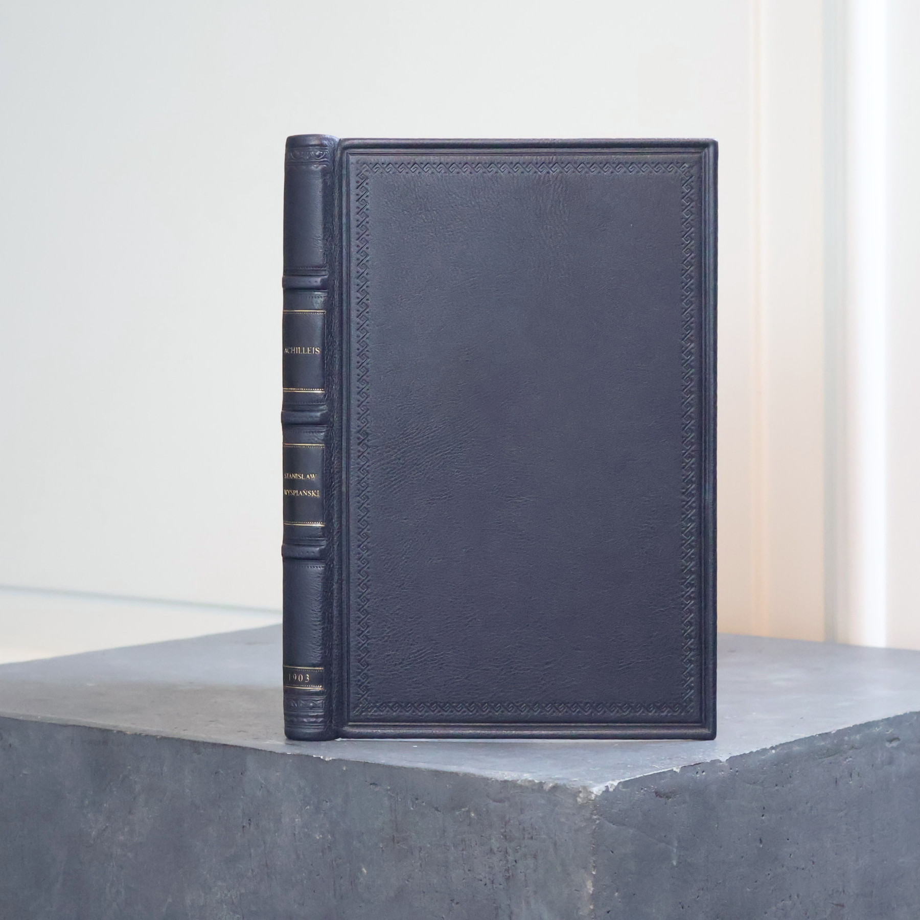 Stanisław Wyspiański, *Achilleis*, Kraków 1903, in a navy blue leather binding by Antykwariat Polski